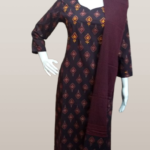Rich Maroon & Black Ethnic Cotton Kurta Set with Dupatta