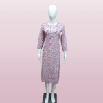 Elegant Pink Floral Cotton Kurti