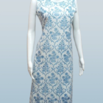 Elegant Sleeveless Cotton Kurta Set – Sky Blue Floral