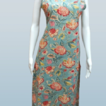 Sleeveless Floral Cotton Kurta Set – Aqua Garden