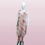 Sleeveless Red Floral Cotton Kurta Set – Crimson Bloom