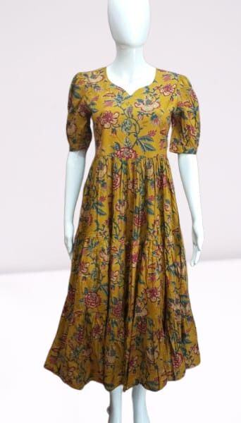 Mustard Floral Maxi Dress