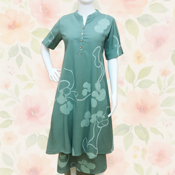 Asymmetrical Cotton Kurti Set
