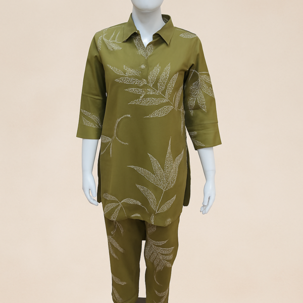 Naturally Chic | Olive Green Kurti Set