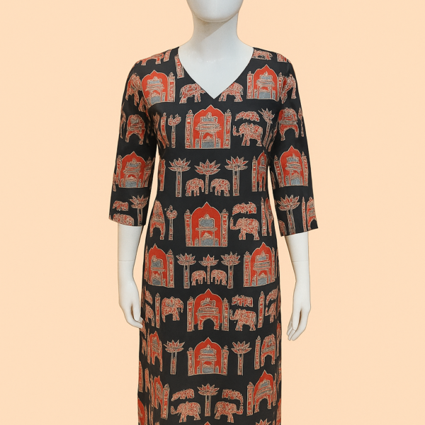 Traditional Elegance | Printed Cotton Kurti