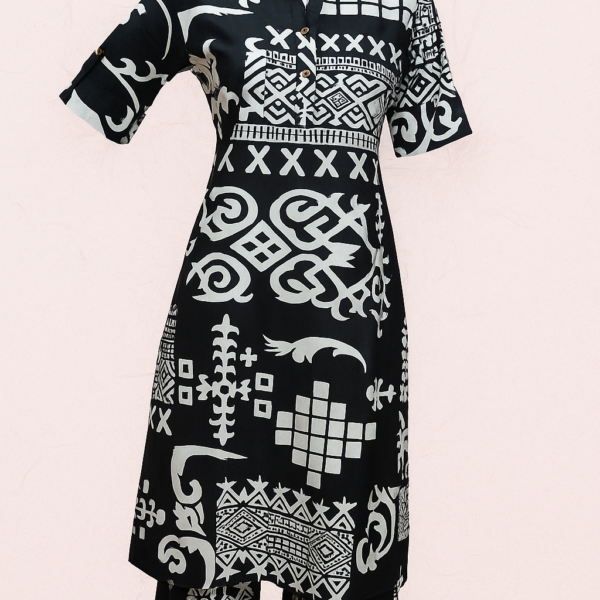 Monochrome Tribal Kurti Set
