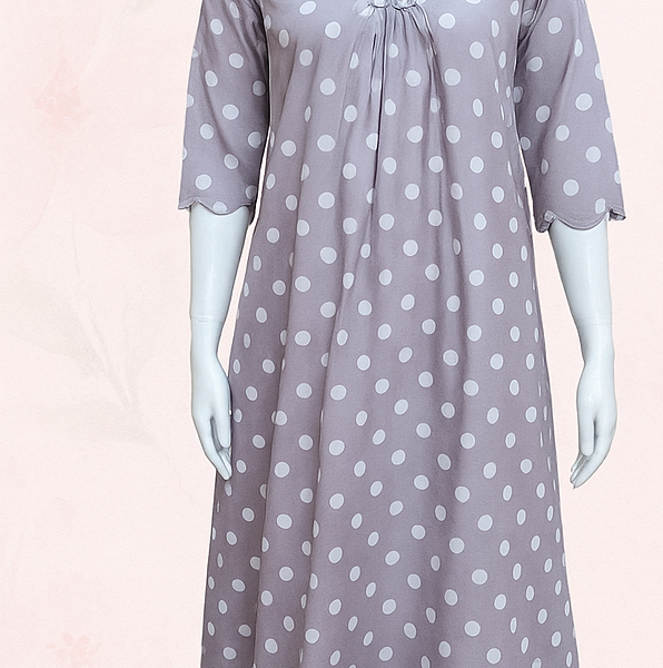 Polka Dot Lavender Cotton Kurti Set
