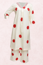 Red Polka Dot Kurti Set