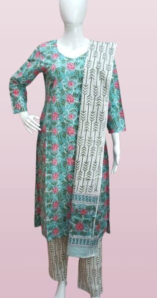 Gulbahaar Handblock Cotton Suit Set