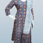 Indigo Bloom Handblock Cotton Suit Set