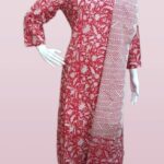 🔴 Crimson Bloom Set with Dupatta