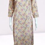 Sunrise Blossom – Yellow Kurti with Pink & White Floral Design