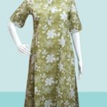 Whispering Petals – Light Green Kurti Set with White Flowers