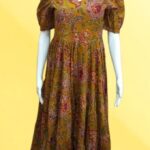 Golden Blossom – Dark Yellow Floral Maxi Dress