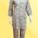 Blooming Breeze – Green Leaves & Pink Floral Co-ord Set