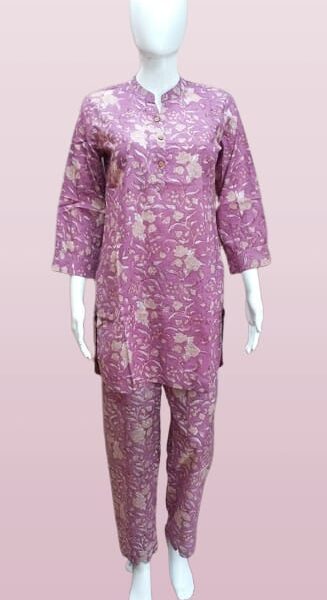 Mauve Floral Print Co-ord Set