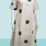 Fresh Meadow Charm – Green Polka Dot Kurti Set