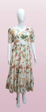 Floral Elegance Cotton Maxi Dress