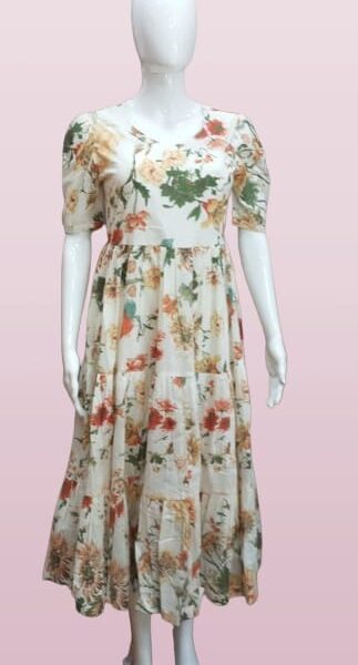 Floral Elegance Cotton Maxi Dress