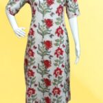 Scarlet Bloom Cotton Kurti Set