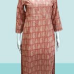 Peach Ethnic Motif Printed Kurti