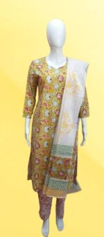 White & Red Floral Straight Kurti - Image 11