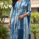 Blue Tie-Dye Printed Kurta