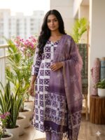 Grey Floral Printed Kurta - Image 12