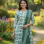 Green Printed Kurta Set with Dupatta