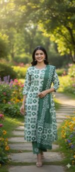 Grey Floral Printed Kurta - Image 4