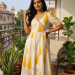 Beige Floral Tiered Midi Dress