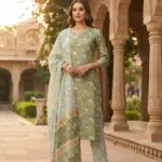 Mint Green Floral Print Suit Set
