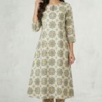 Sage Green Block-Printed Kurti Set